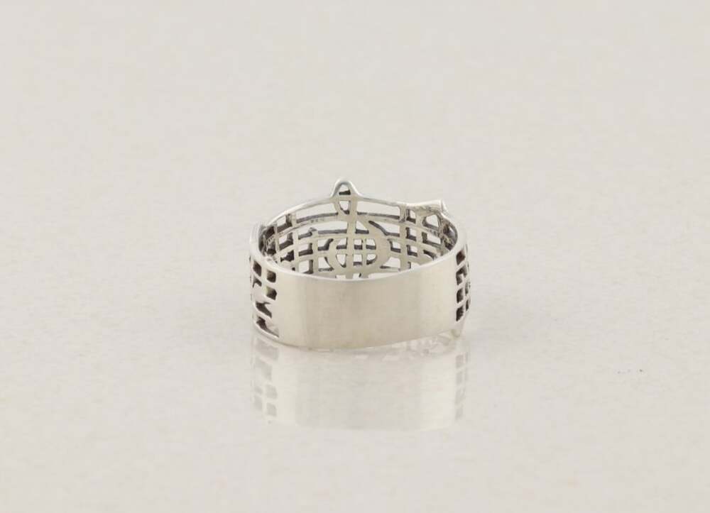 Sterling Silver Music Note Band Ring Size 10 1/4 - Picture 3 of 6